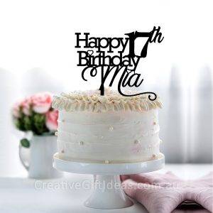 Personalised Name and Age Happy Birthday Cake Topper