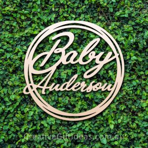 Baby Name Hoop Sign