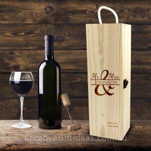 Personalised Mr & Mrs Wine Box