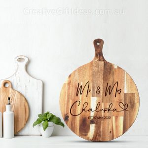 Personalised Chopping Board - Mr & Mrs with Est.